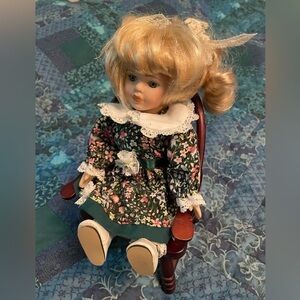 Porcelain Doll with Chair